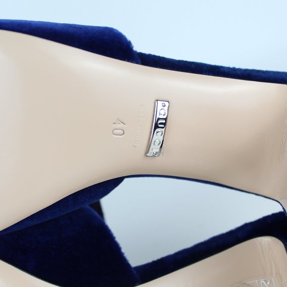 NEW Gucci Velvet Crystal Mules – Luxe Party Dressy Heels - Picture 14 of 15